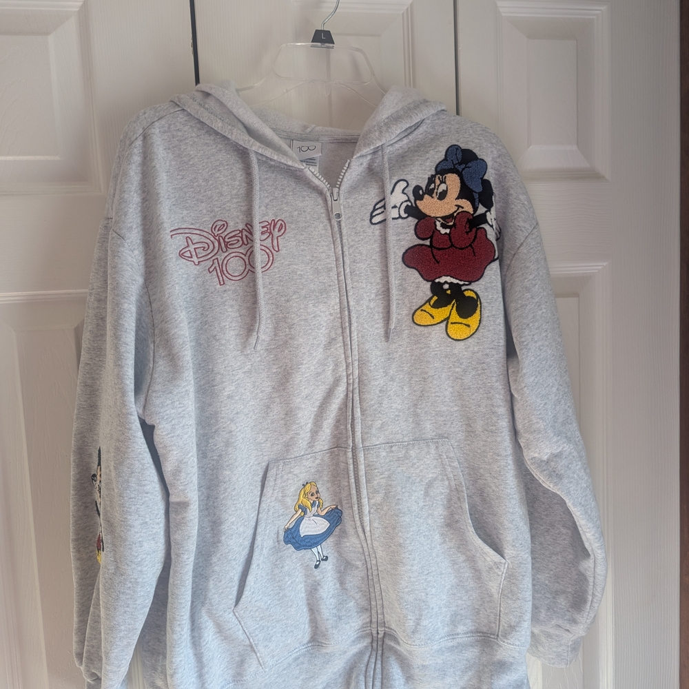 Disney Gray and Red Cartoon Character Hoodie